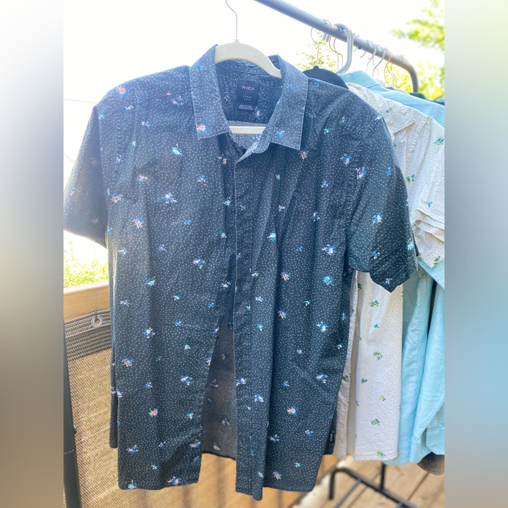 RVCA, short sleeve, button up, size L
